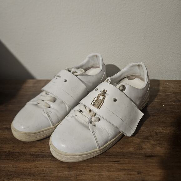Louis Vuitton LV Logo Monogram White Front Row Lock Leather Sneakers 36 - Picture 1 of 12